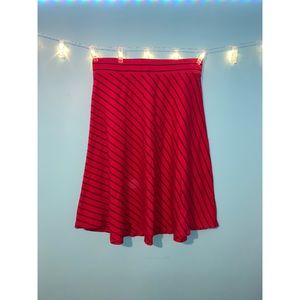 Red striped Midi Skirt